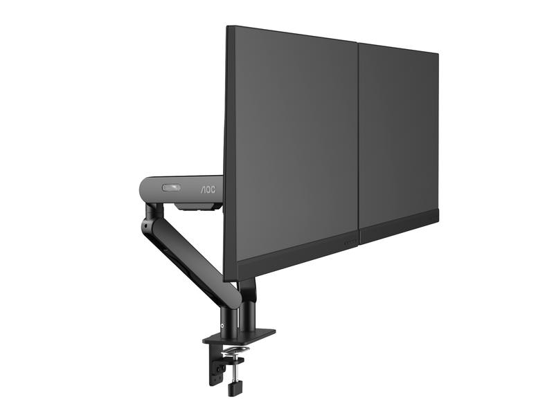 AOC Tischhalterung AM420B Dual bis 9 kg – Schwarz Ergonomische Tischhalterung für zwei Monitore bis 34