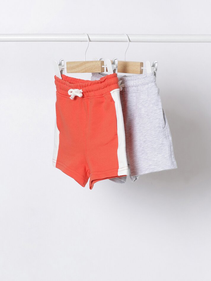 Conjunto de 2 bermudas lisas com listra lateral - Vigoré Sand