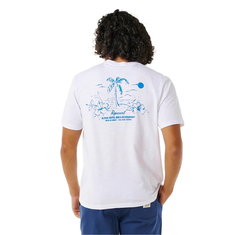 Aloha Hotel Paradise Men's White T-Shirt