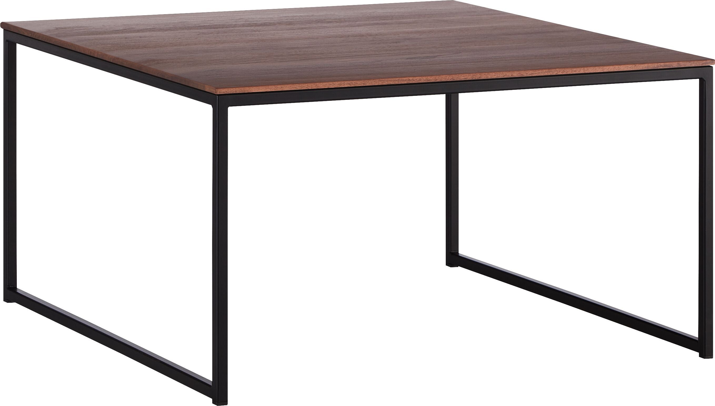 AVEA Salontisch - Nussbaum massiv / schwarz / B: 65.0 cm x T: 65.0 cm x H: 36.0 cm