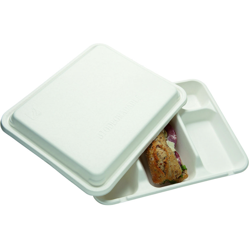 Plateau 5 compartiments biodégradable 30 x 24,5 x 4 cm - Lot de 200