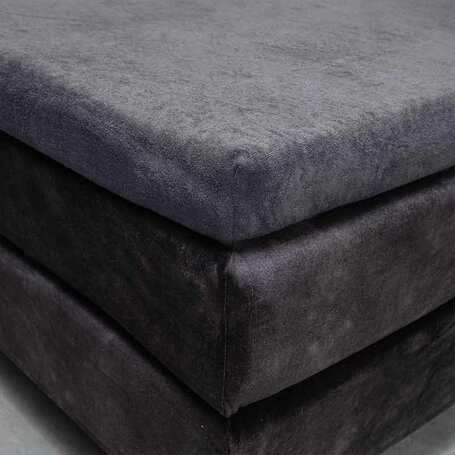 Hoeslaken Luxe Badstof - Splittopper - Antraciet