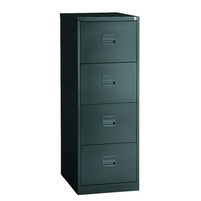 Classeur métallique monobloc professionnels - 4 tiroirs - H132 x L41 x P62 cm - noir