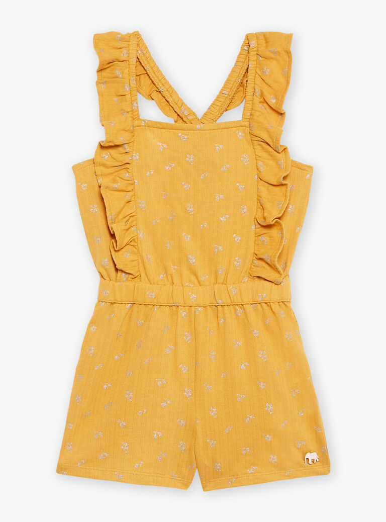 Combishort jaune moutarde en jersey