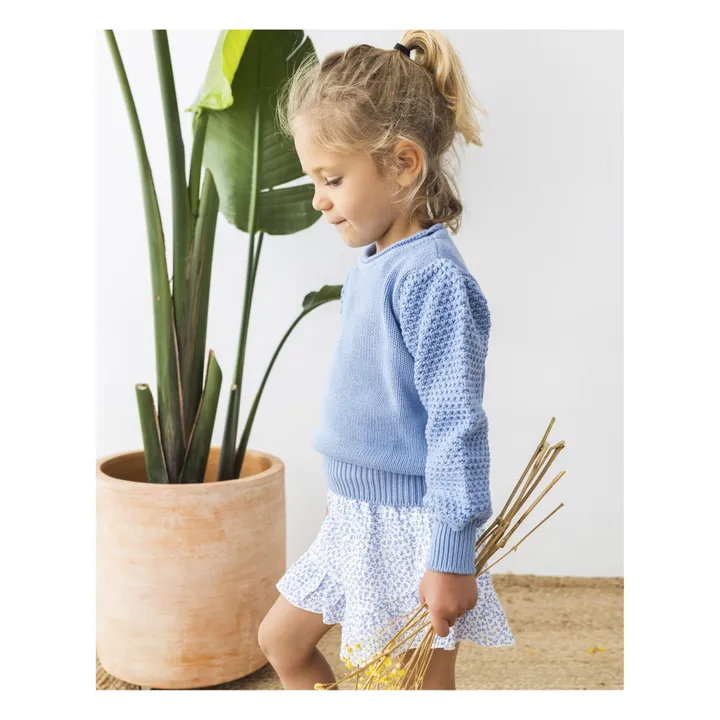 Búho Pull Maille Coton Bio | Bleu