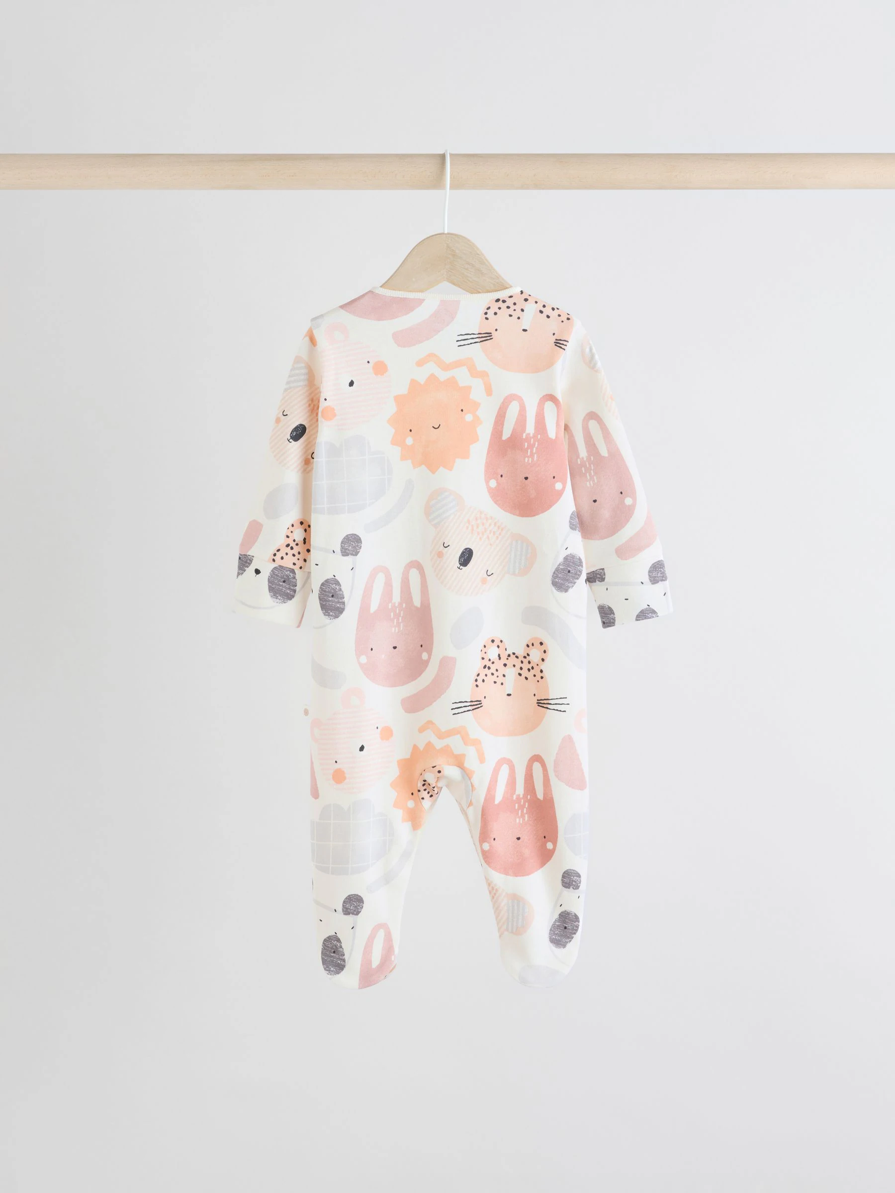 Multi - Verpakking van 4 babypyjama's met dierenprint van 100% katoen (0 mnd - 2 jr)