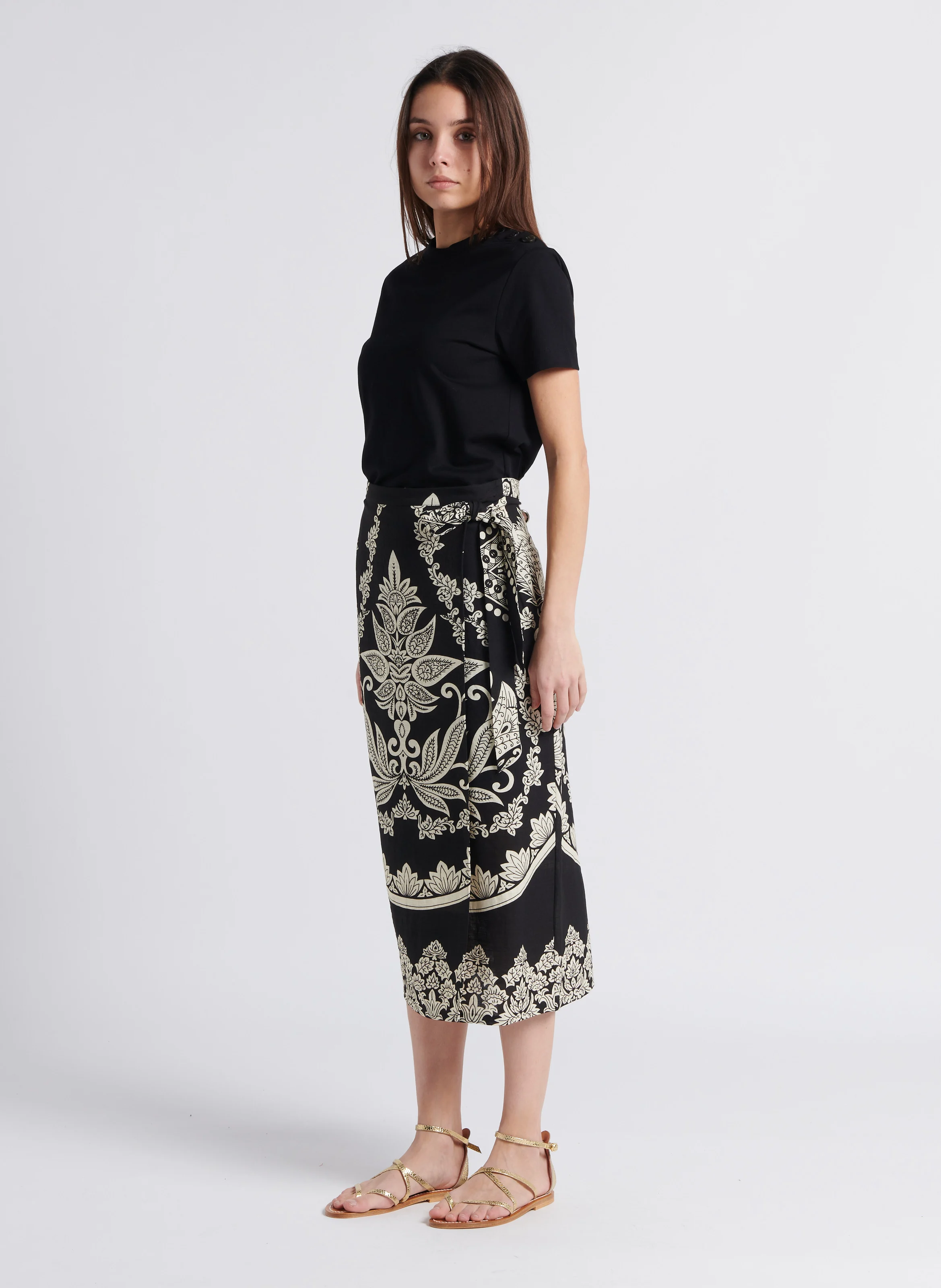 DAMIEN - Tee-shirt col rond en coton | Noir