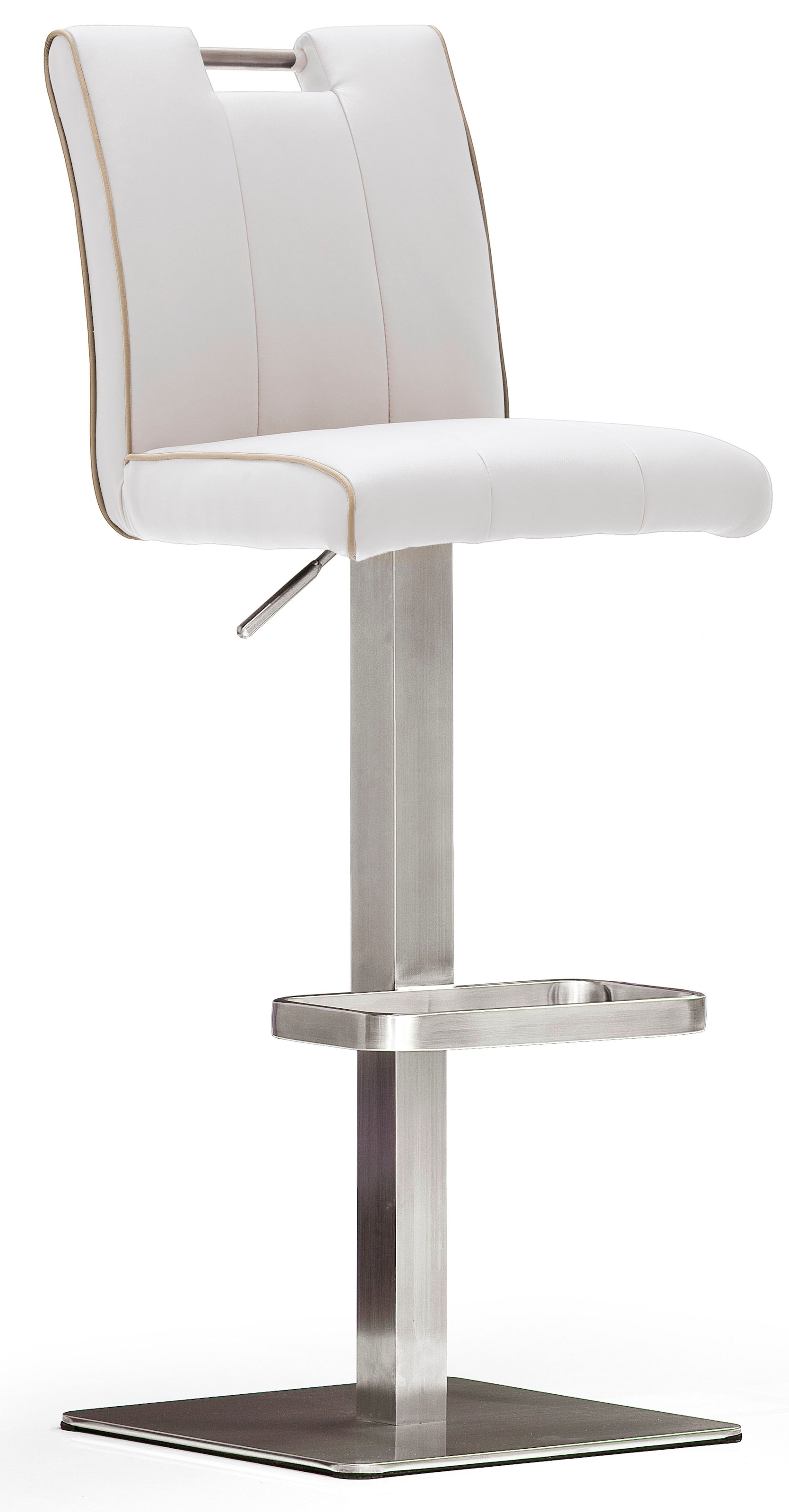 MCA furniture Bistrostuhl »BARBECOOL Barhocker Bistrostuhl Tresenhocker« () mit Rückenlehne, Bodenplatte eckig, 180° drehbar, Sitzhöhe von 55-80cm