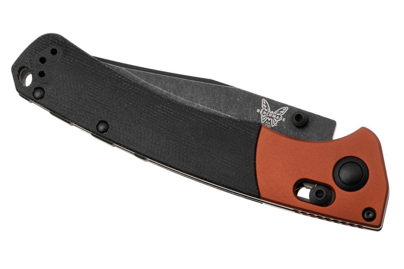 Benchmade Crooked River 15080BK-04 Blackwashed Magnacut, Burnt Copper Aluminum Black Micarta, zakmes