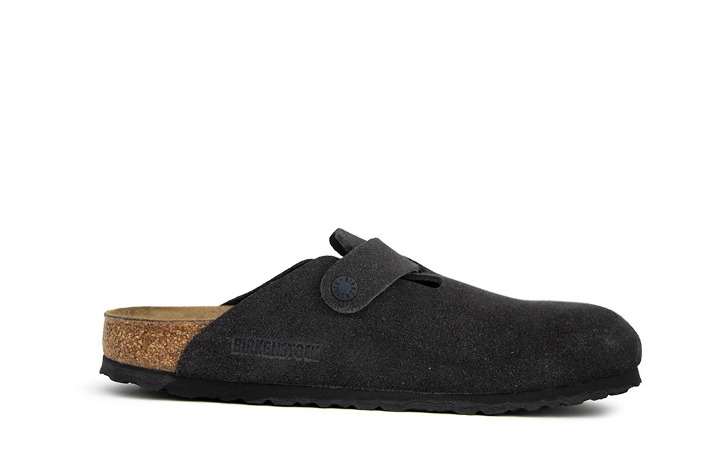 Birkenstock Boston Suede Velvet Grey Narrow