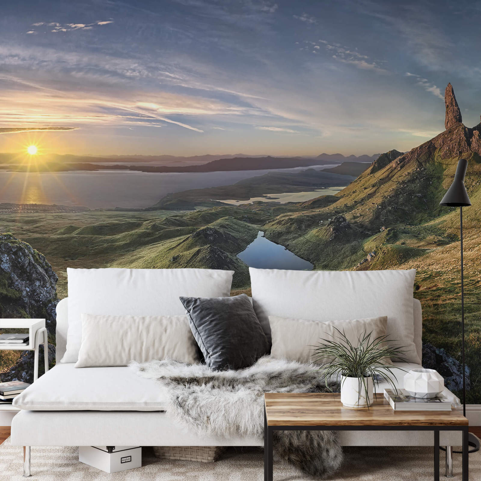 Fototapete DESIGNWALLS 2.0 - grün-braun - Berge - 2,6 Meter