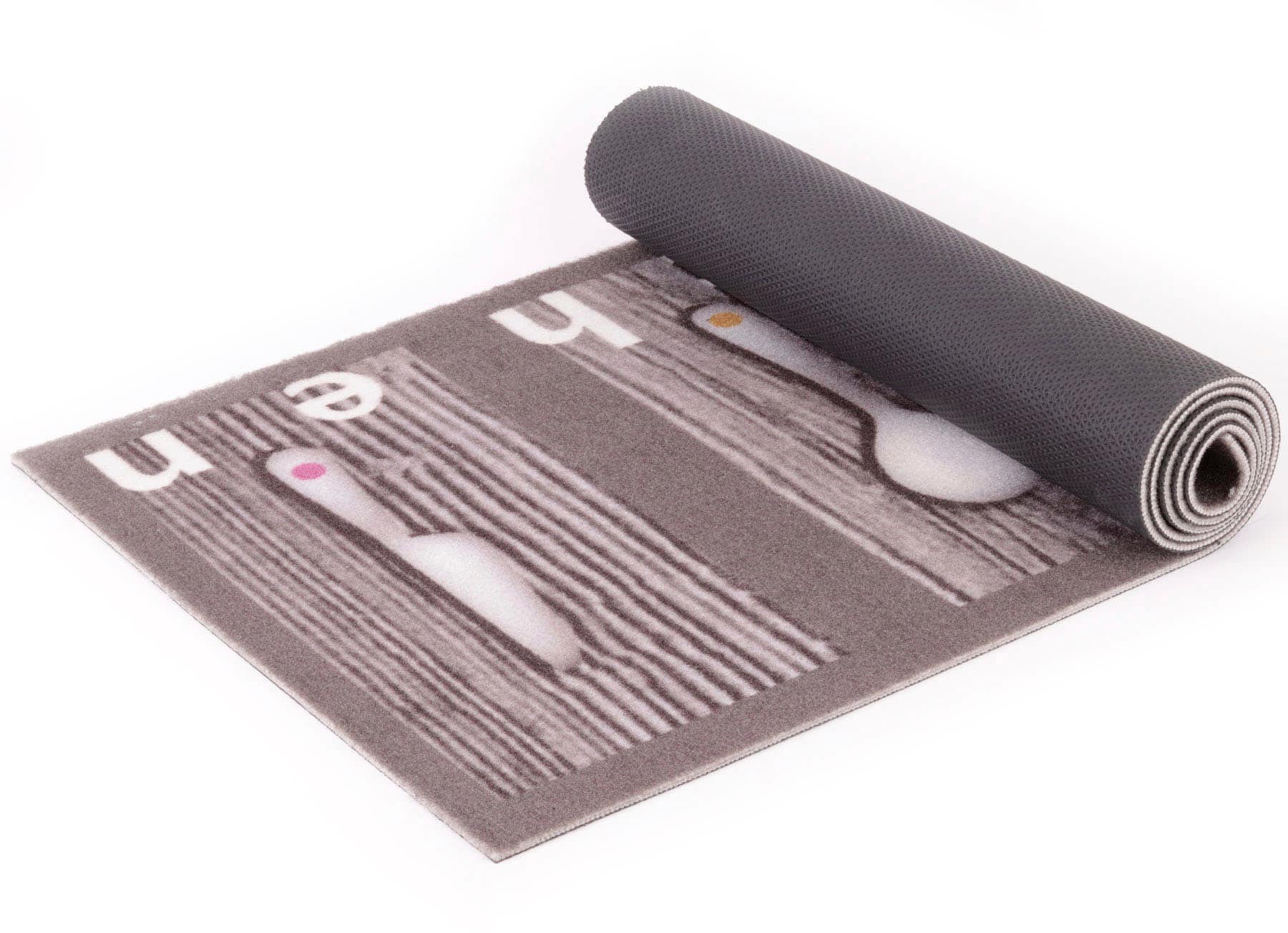 Primaflor-Ideen in Textil Küchenläufer »KITCHEN, Made in Belgium« rechteckig 5 mm Höhe mit Schriftzug & Motiv Besteck, rutschhemmend, waschbar, Küche