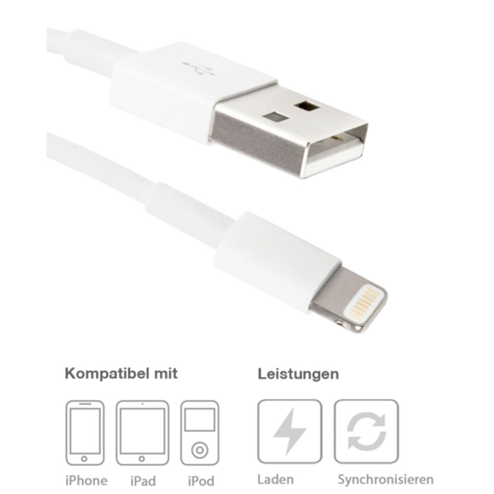 (1m) Lightning auf USB Original Ladekabel (MQUE2ZM/A) - Weiss