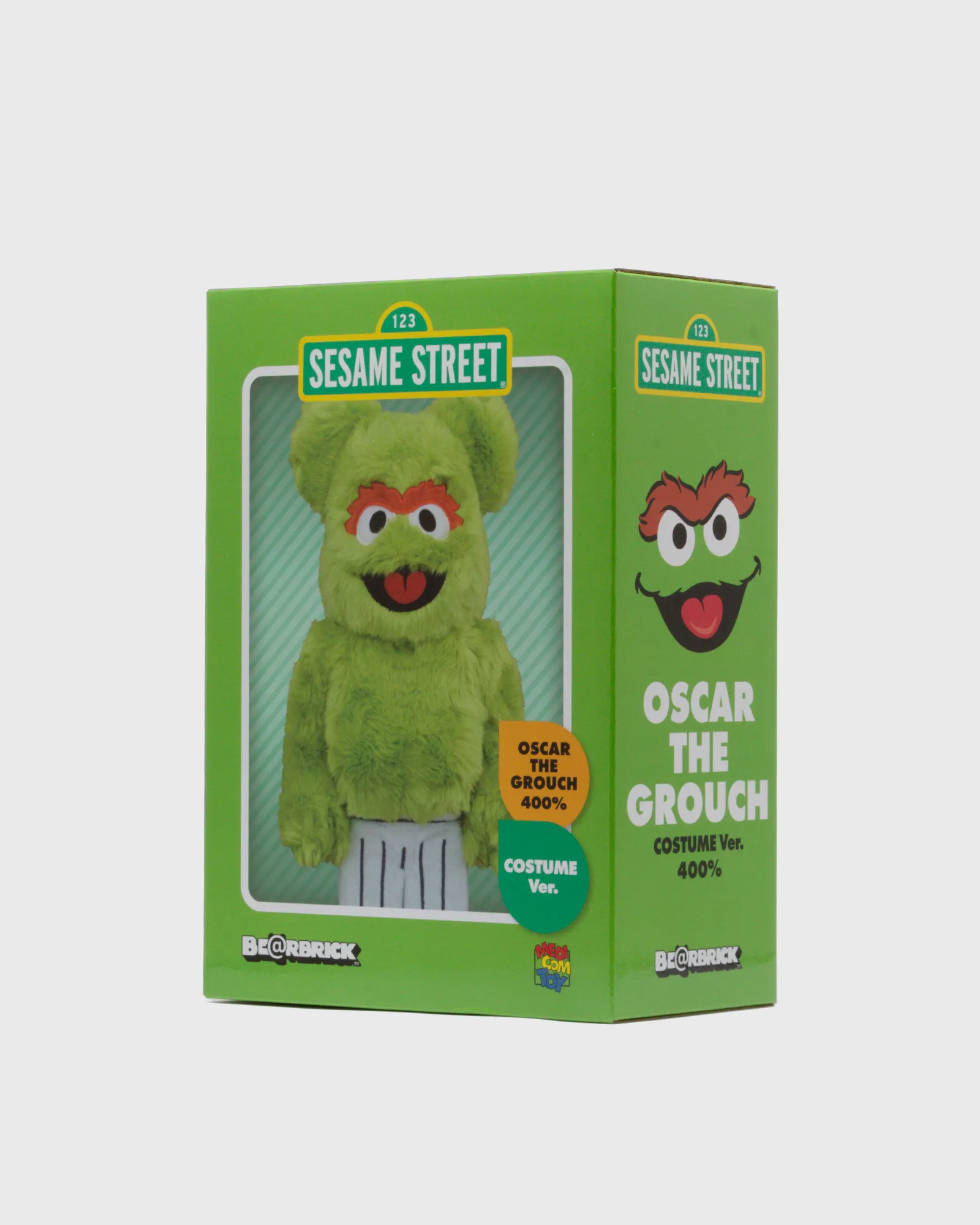 MEDICOM BEARBRICK 400% SESAME STREET OSCAR THE GROUCH COSTUME VERSION