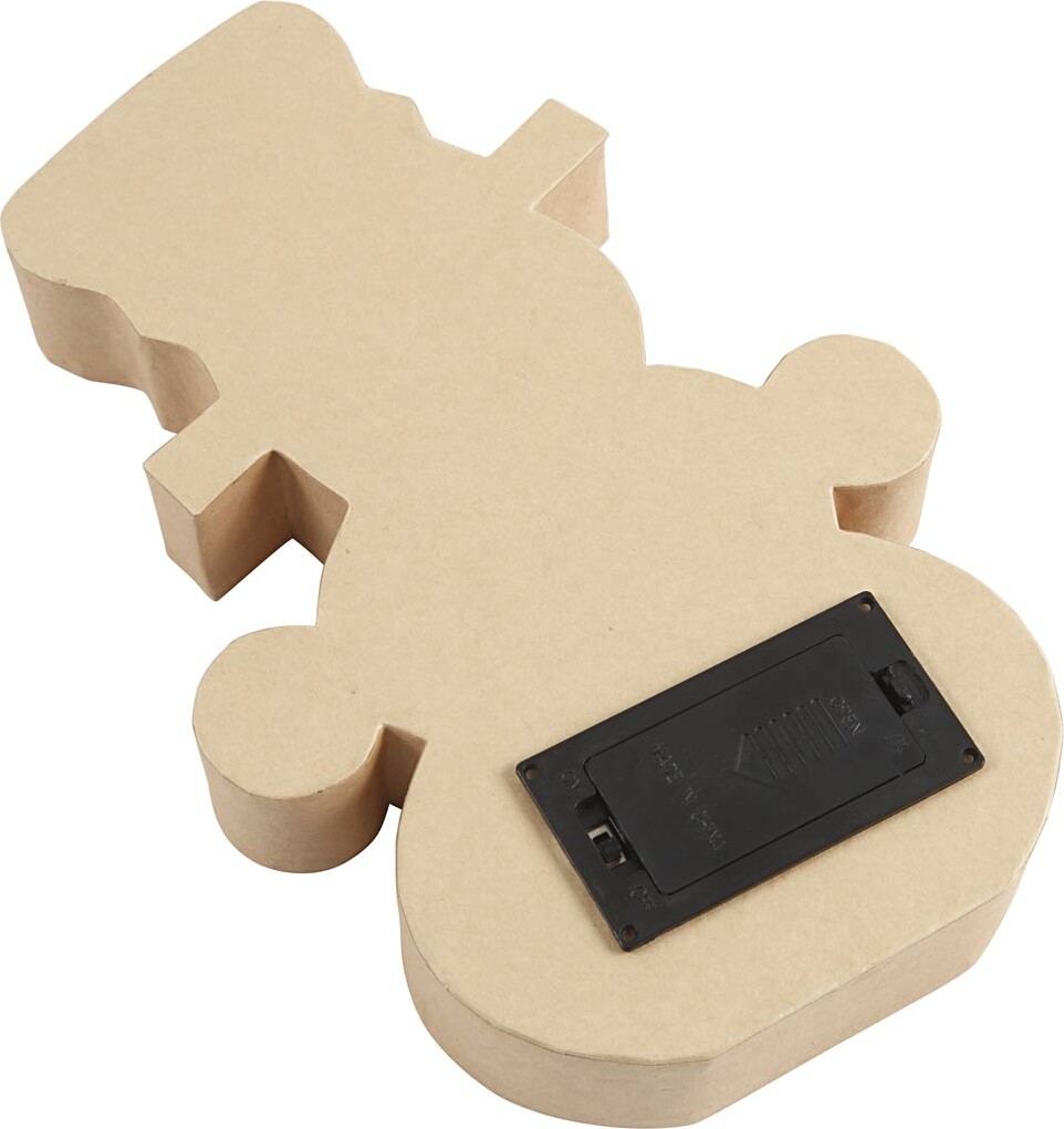 Papfigur Med Indbygget Lys - Snemand - H 27 CM - D 4 CM - B 17,5 CM - 1 Stk