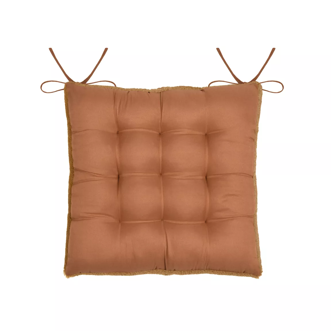 Coussin de chaise carré fausse fourrure (40 x 40 cm) Asgard Camel