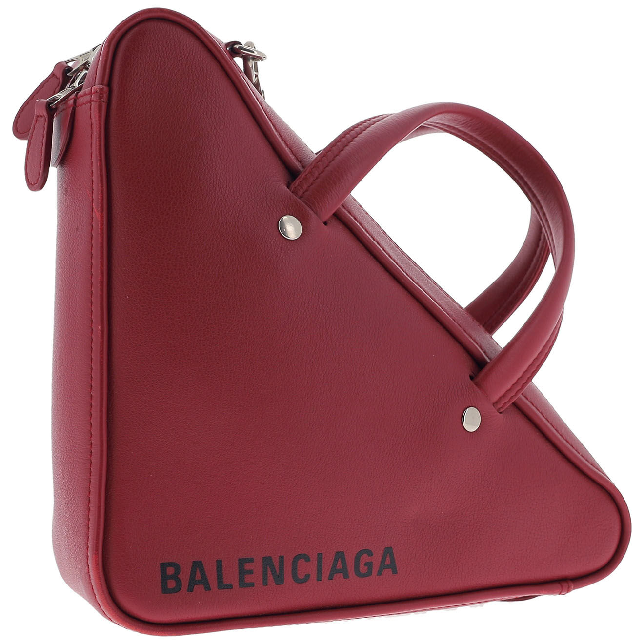 Balenciaga Sac bandoulière en Cuir Triangle framboise - Parfait état - Longueur 26 cm