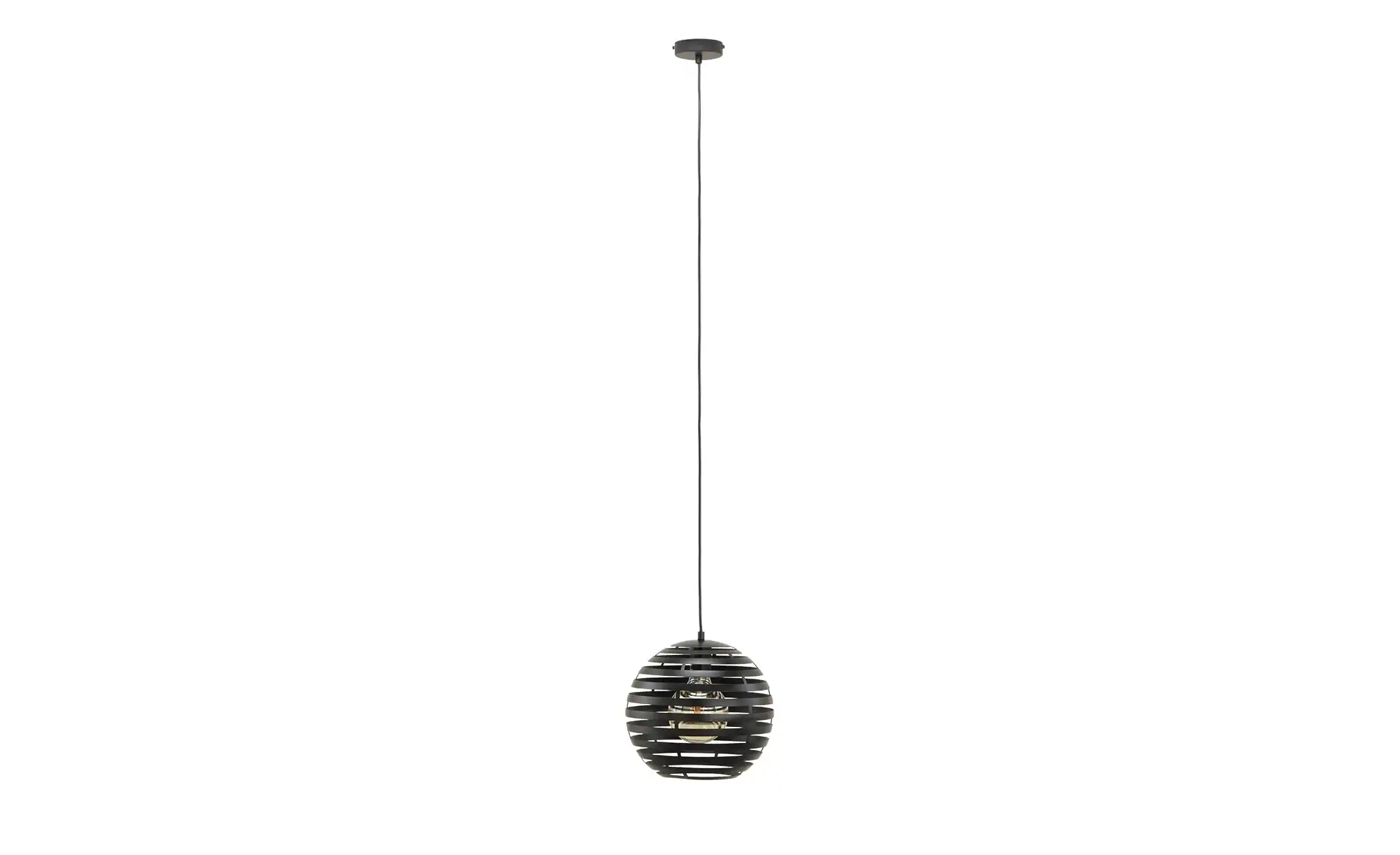 levelone Pendelleuchte, 1-flammig, Metall Kugel schwarz