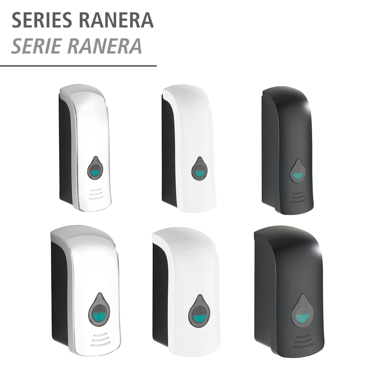 Wenko Ranera desinfectie & zeep wanddispenser 280 ml kunststof mat zwart