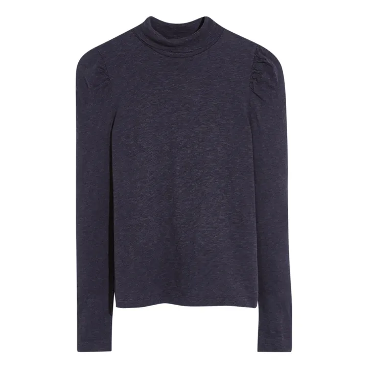 Bellerose Col roulé côtelé Mamie | Bleu marine