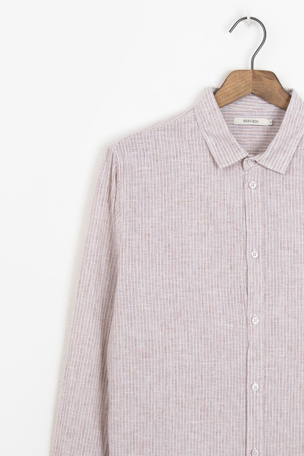 Beige gestreept overhemd
