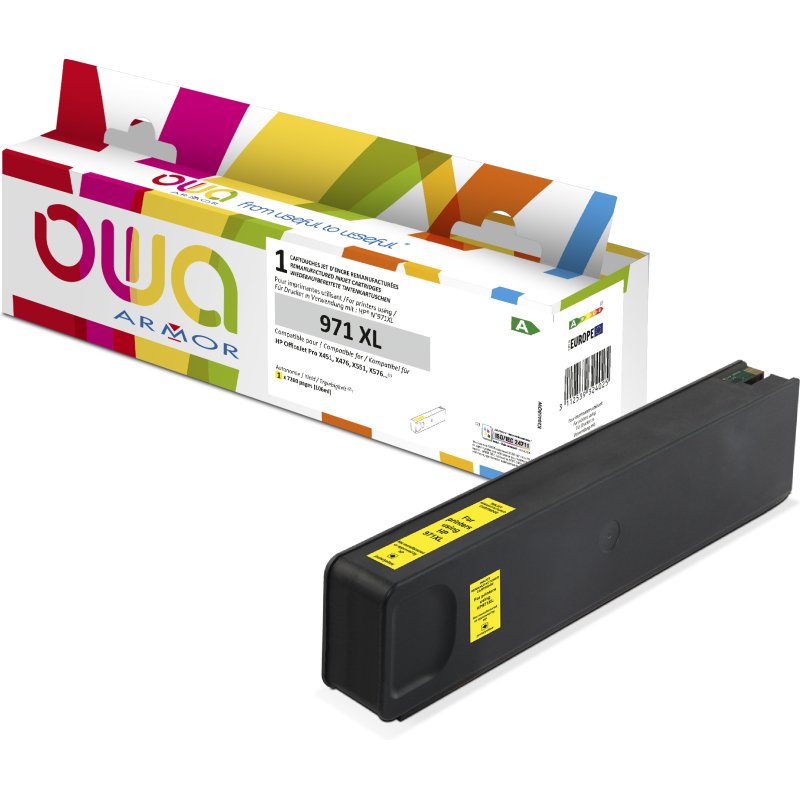 Cartouche d'encre remanufacturée OWA - haute capacité - Jaune - pour HP 971XL Y