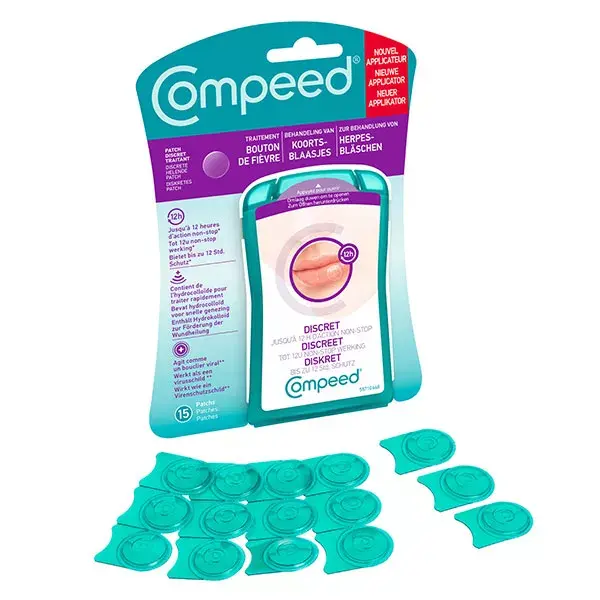 Adesivos Compeed para herpes labial e laringite herpética (15 unidades)