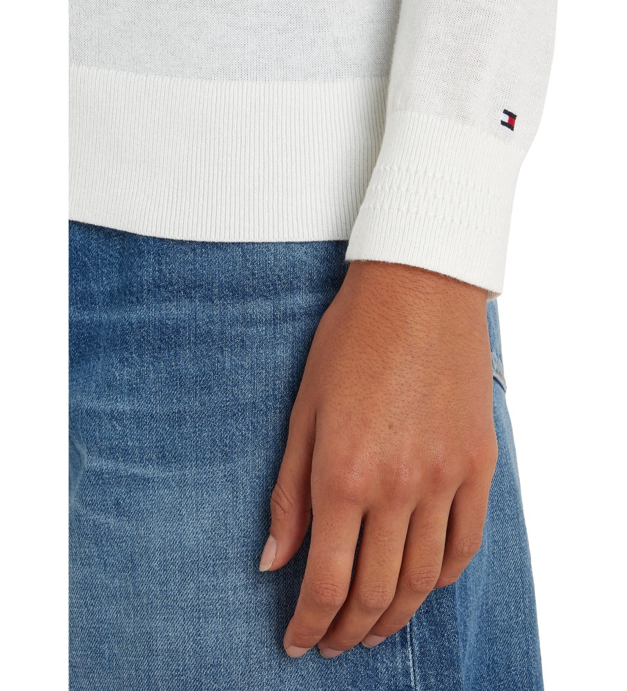 Camisa Tommy Hilfiger com gola canoa e costura branca