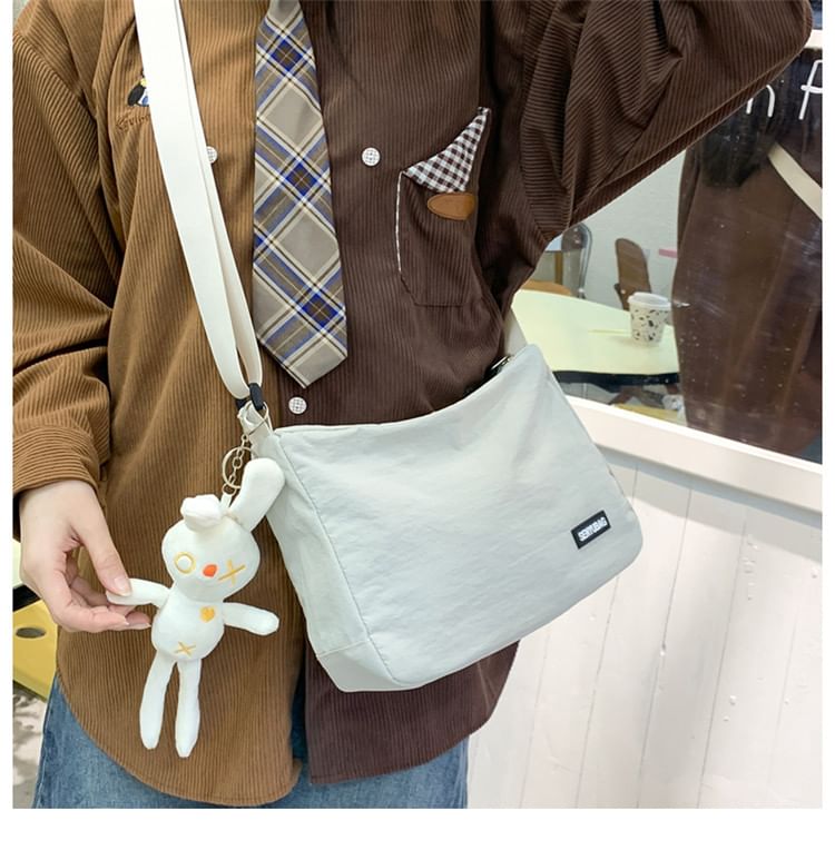 Hikuozy - Nylon Crossbody Tas met Rits en Letters