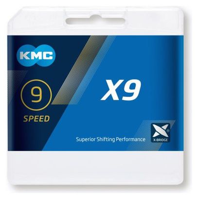 Chaîne KMC X9 114 Maillons 9V Argent