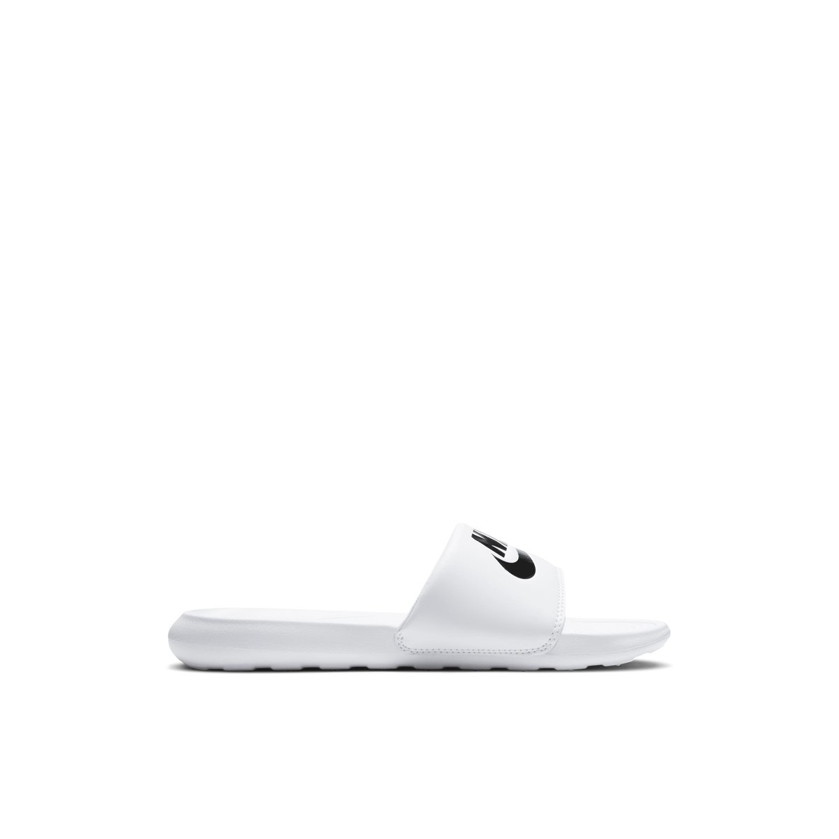 NIKE-Victorione-l-Sandales athlétiques à glissière - Talon plat - Blanc/Noir