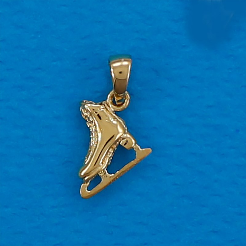 Pendentif mini patin à glace - Plaqué or