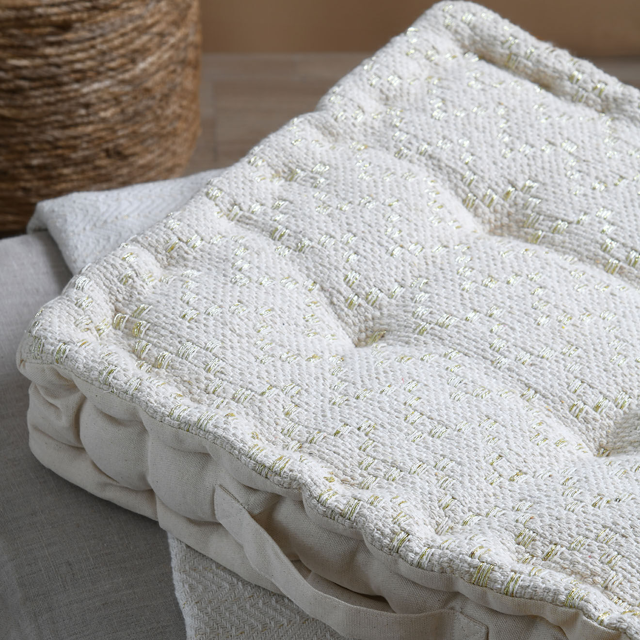 Stof Coussin de sol Amazonica blanc - 45x45x10 cm