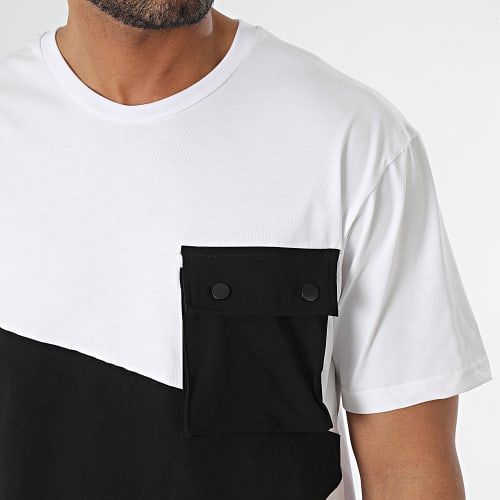 Tee Shirt Poche Blanc Noir