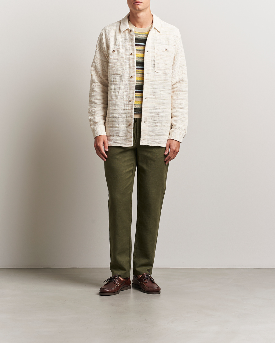 Les Deux Jonas Structure Stripe Overshirt Ivory