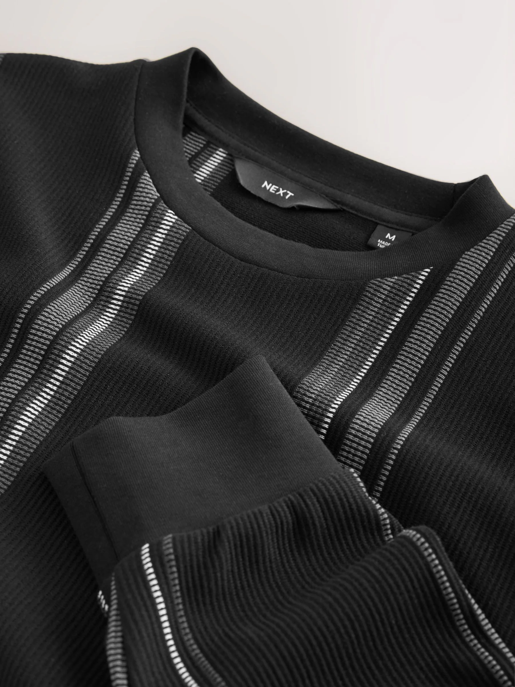 Zwart - Long Sleeve Vertical Stripe T-Shirt