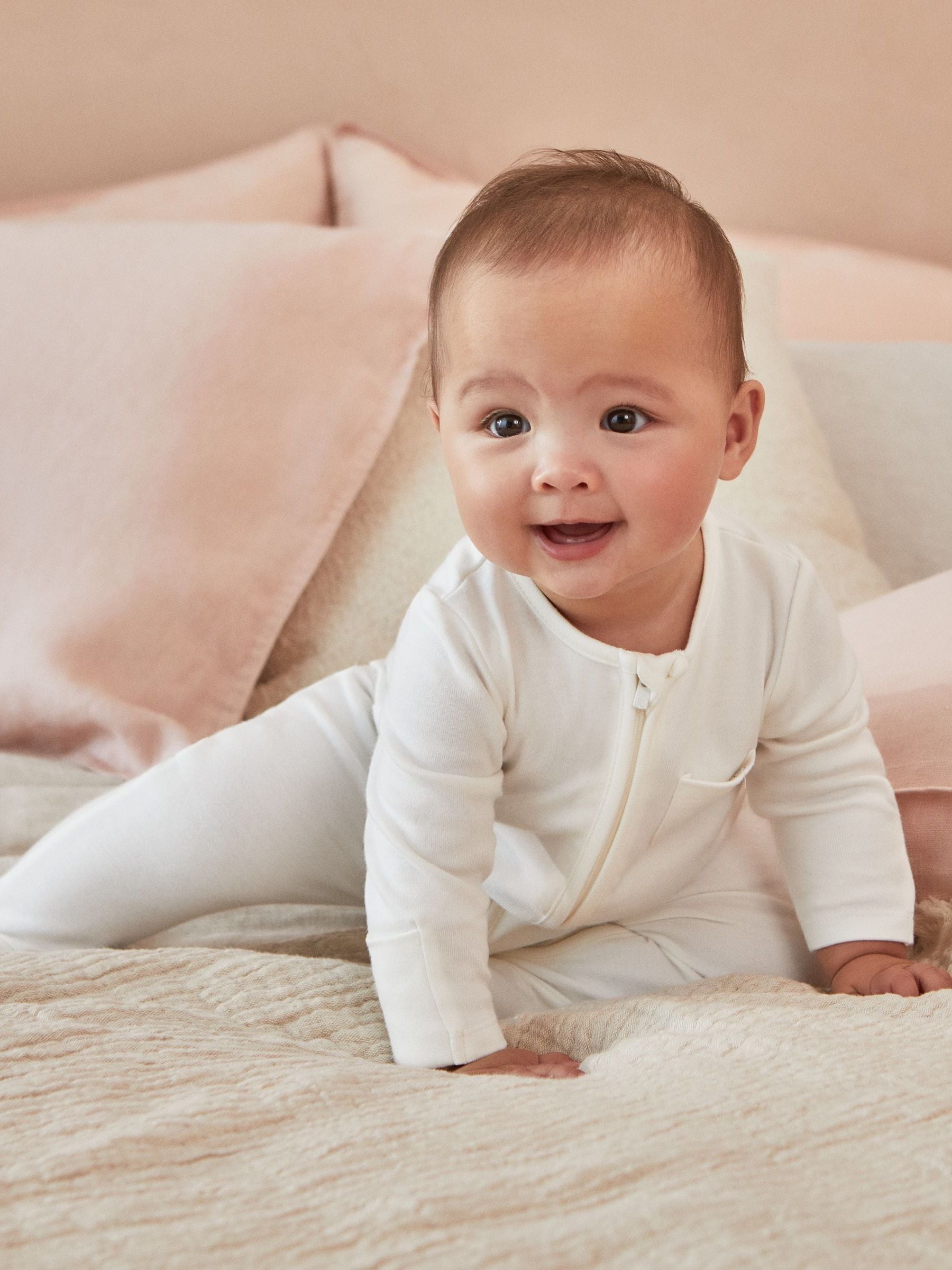 Wit - MORI Pack Supersoft Clever 2 Way Zip Up Sleepsuits