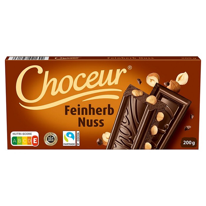 CHOCEUR Nuss Schokolade 200 g, Dunkle-Haselnuss