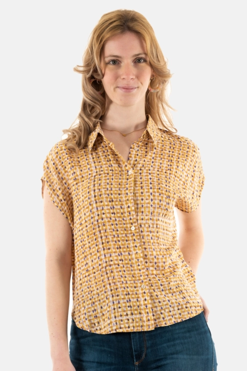 Chemisier manches courtes grace & mila matriochka_12327 ocre