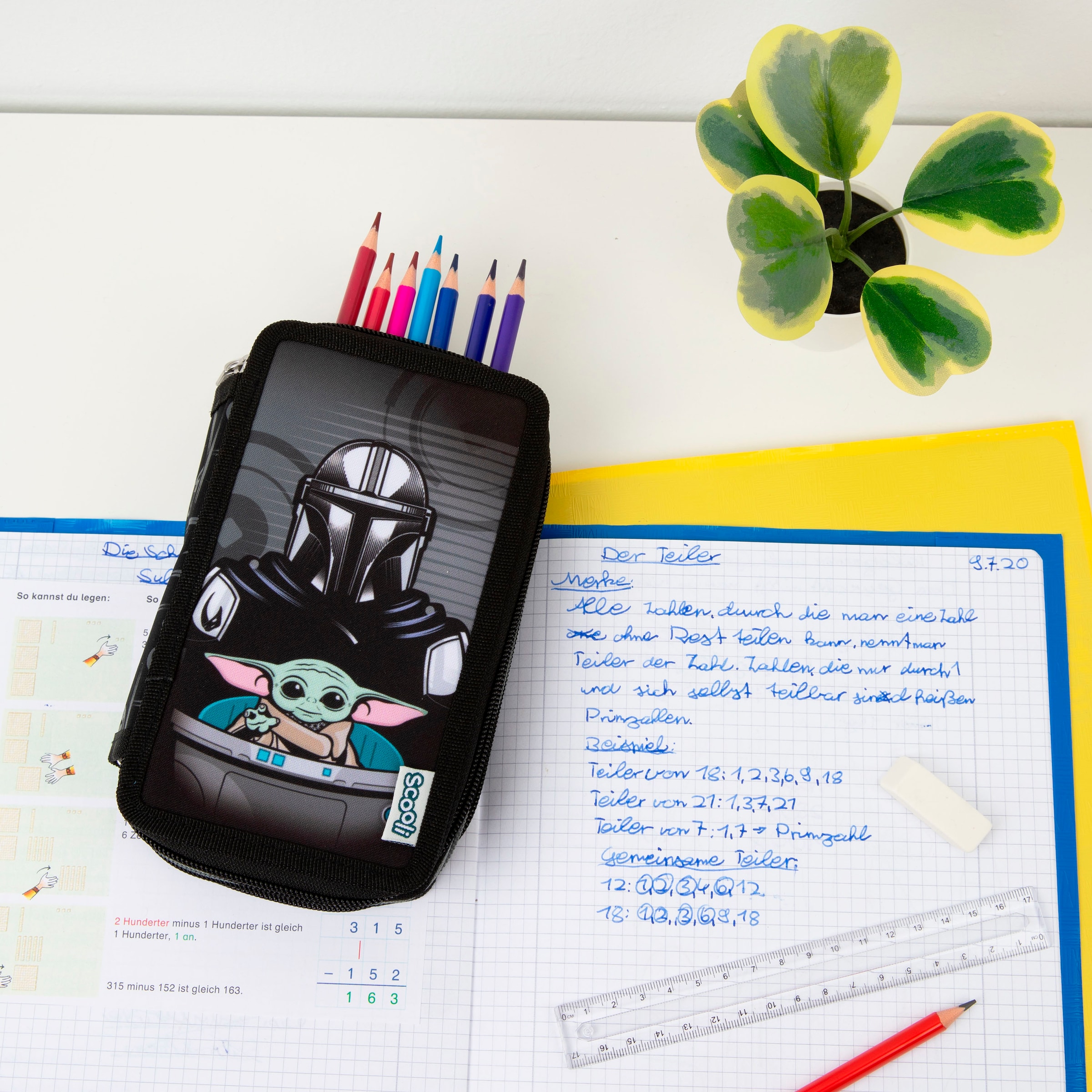 Scooli Federmäppchen »Tripledecker, Star Wars« befüllt, inklusive Geodreieck