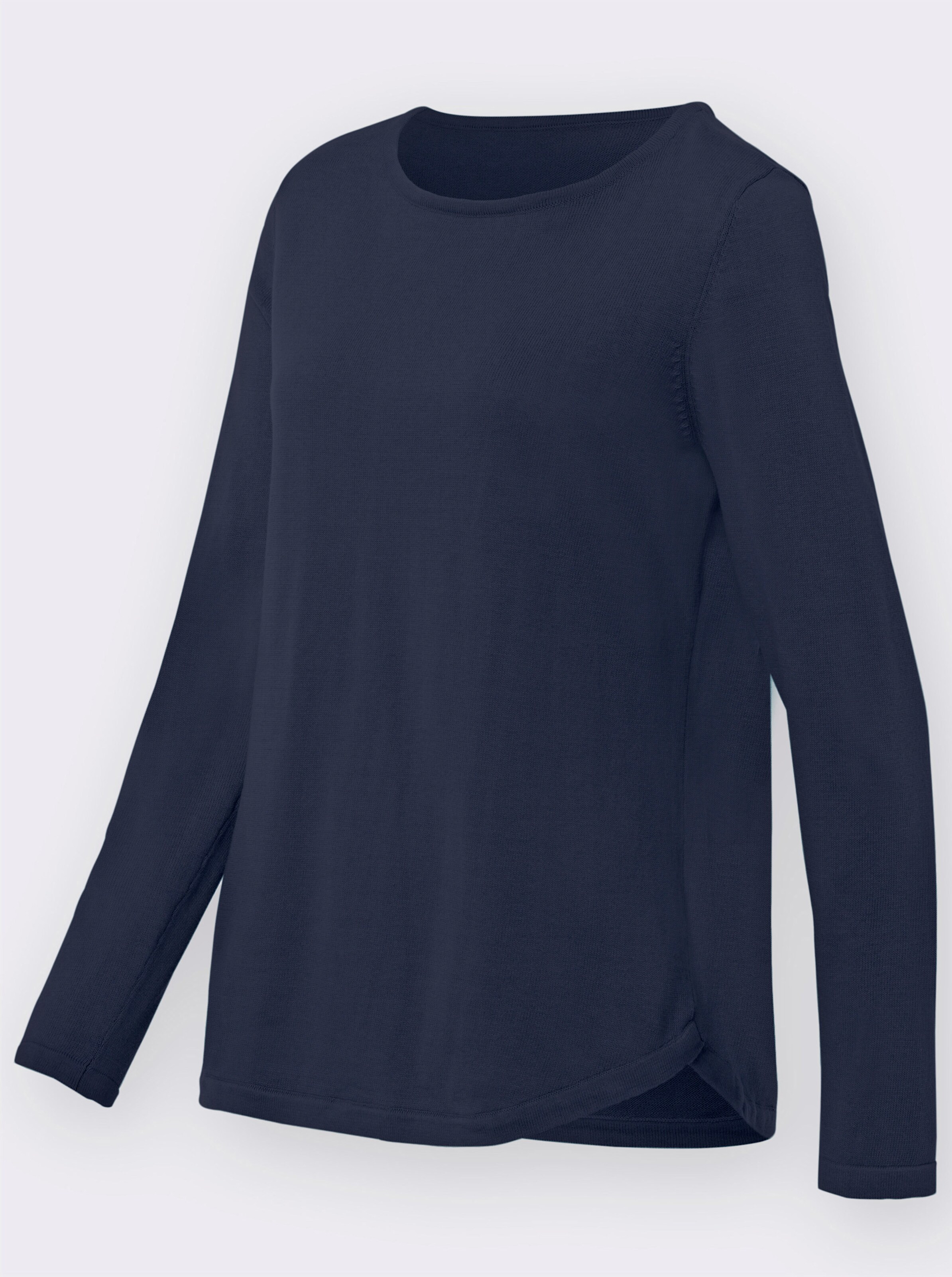 Langarm-Pullover mit überlappendem Saum