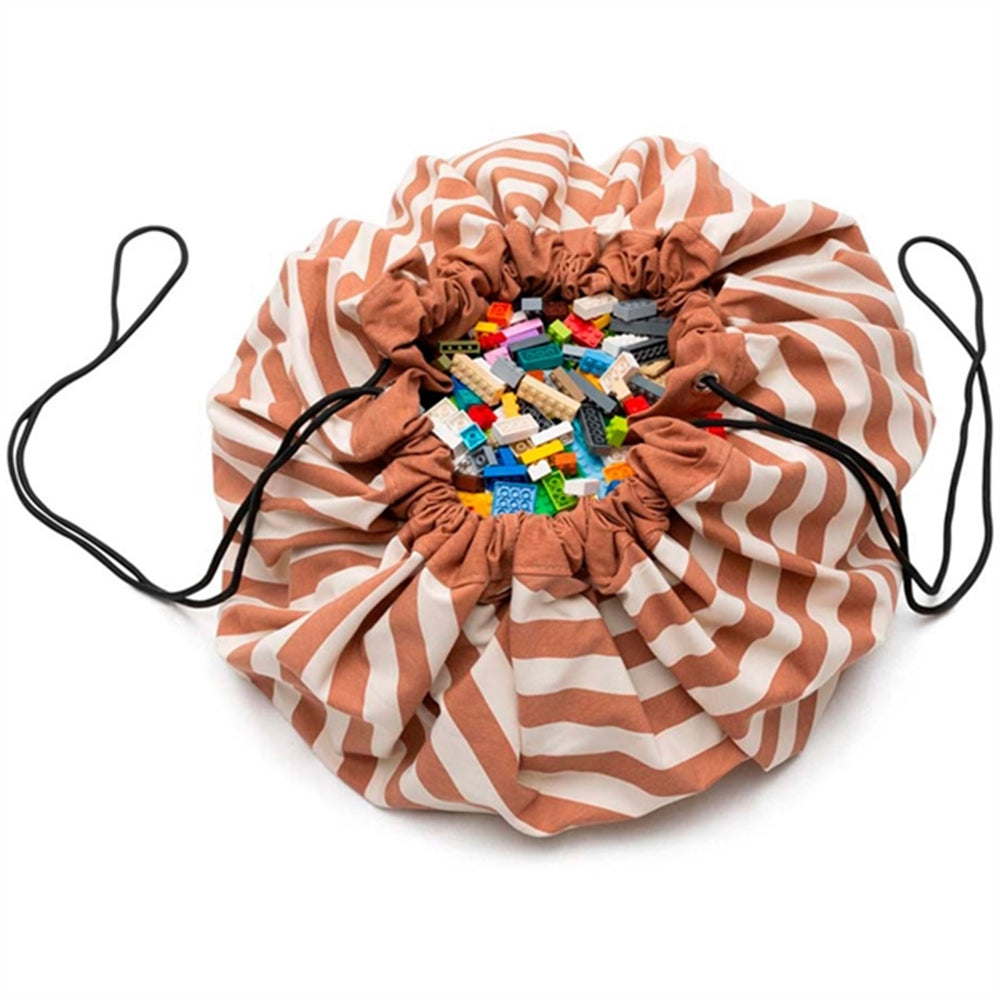 2-i-1 Legetæppe Stripes Brown - Play&Go