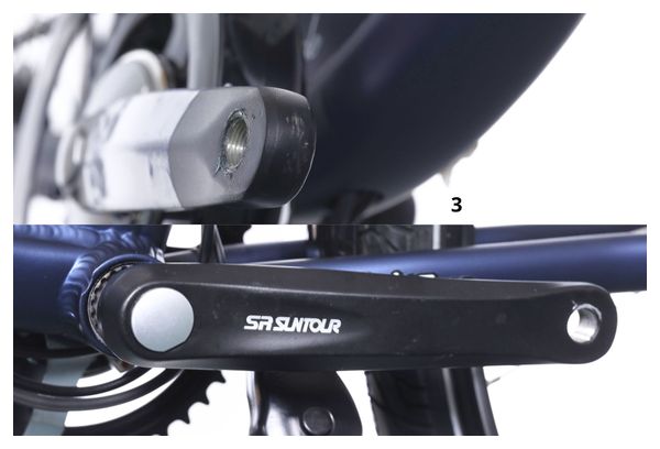 Vélo de Ville Électrique Mixte Bicyklet Claude Shimano Tourney 7V 500 Wh 700 mm Bleu Nuit Mat Marron - Produit Reconditionné
