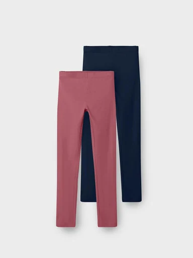 Name It Leggings »NKFVIVIAN für Mädchen mit elastischem Bund im 2er-Pack«  unifarben, casual, sehr schmal, Baumwollmischung, Jersey