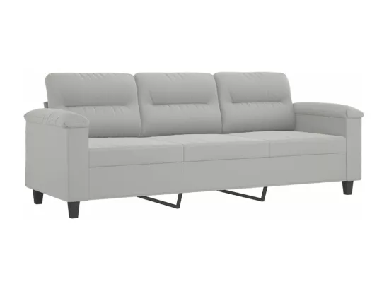 Ensemble de canapés 4 pièces coussins gris clair tissu microfibre
