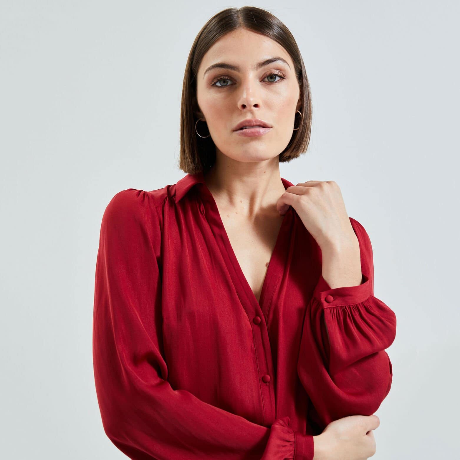 Chemise satinée femme