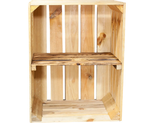 Vintage plankenkast met 1 plank, gevlamde afwerking, 50x30x40 cm