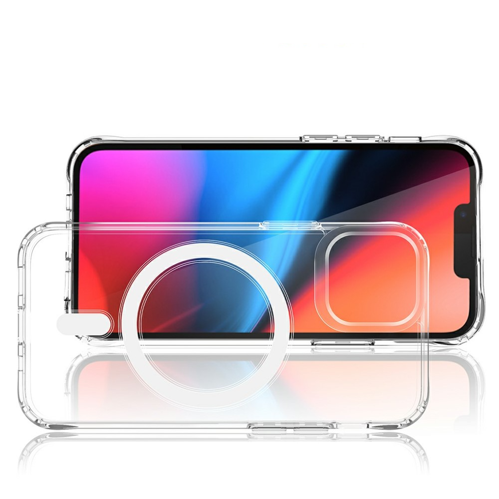 iPhone 13 MagSafe Hybrid Hülle TPU Bumper Acryl Rückseite Air Cushion Fallschutz - Transparent