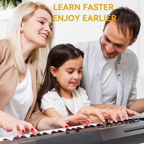 INF Avtakbare note-etiketter til piano og keyboard, 61 tangenter Flerfarget