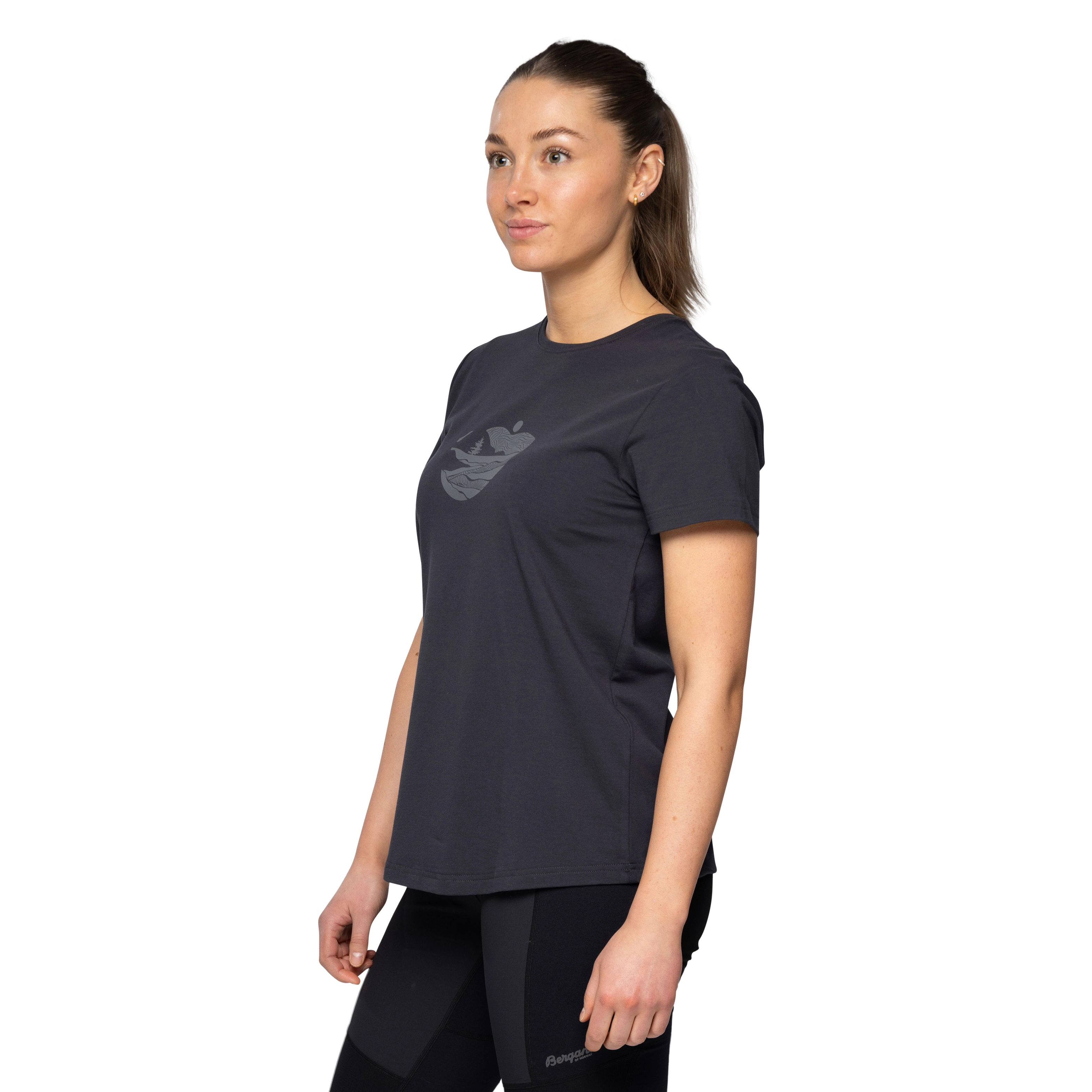 Nordmarka Organic Cotton Print Tee Women Dark Shadow Grey / Dark Shadow Grey Sunset